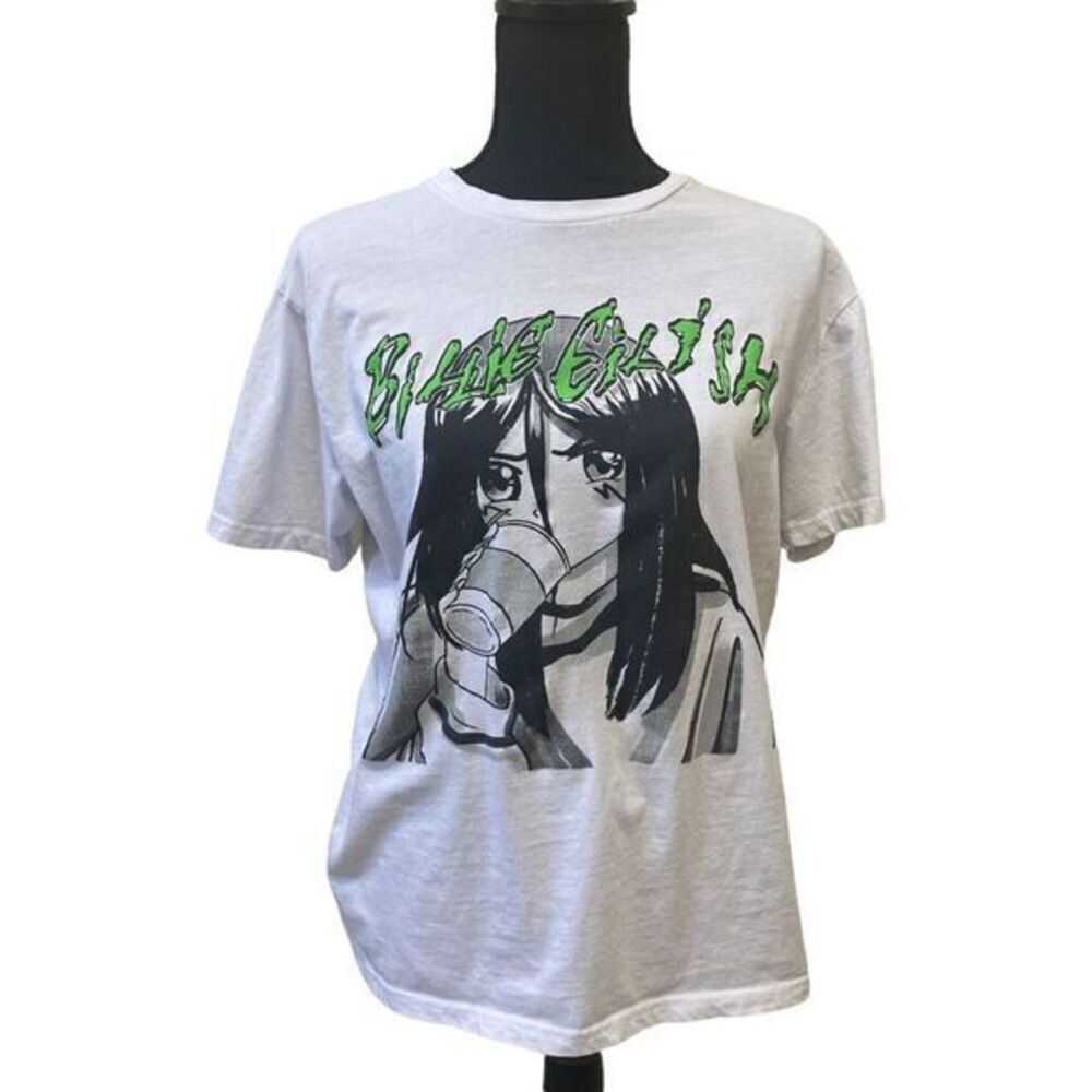 Billie Ellish Short Sleeve Tee Shirt, Size Junior Large